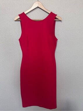 Lulus Red Sleeveless Bodycon Dress Scoop Back Stretch Cocktail Party